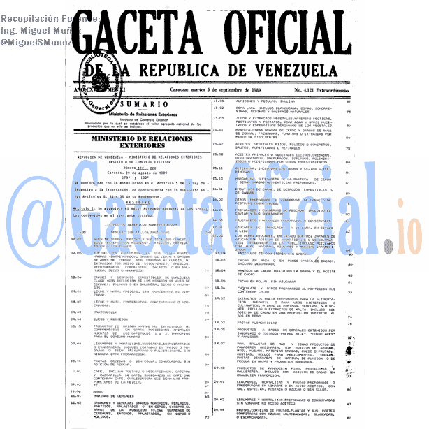 Gaceta Oficial 4121 del 5 Septiembre 1989
