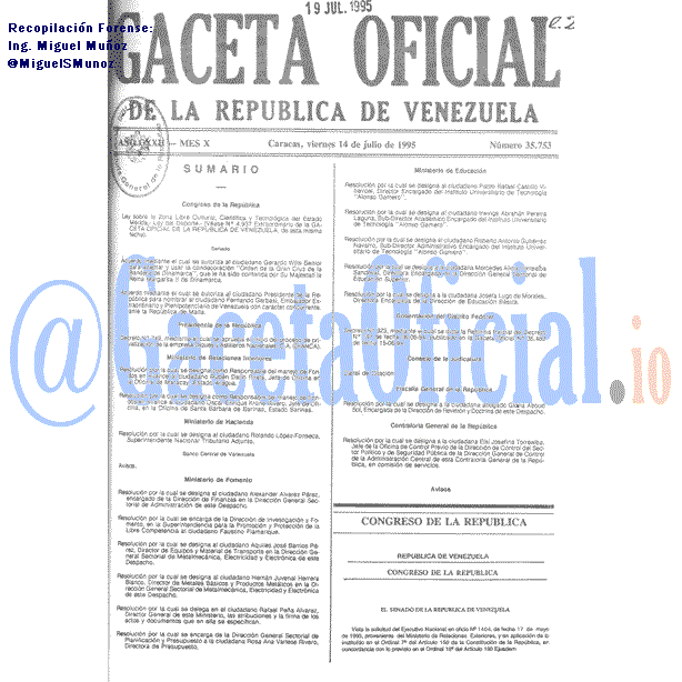 Gaceta Oficial 35753 del 14 Julio 1995