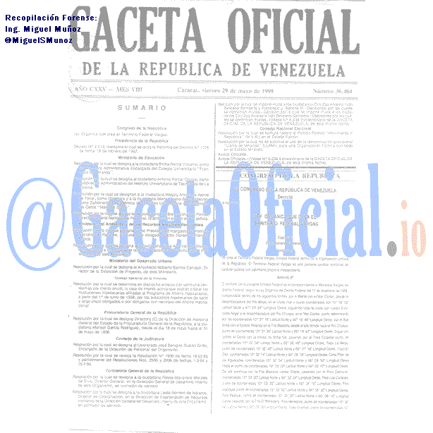 Gaceta Oficial 36464 del 29 Mayo 1998