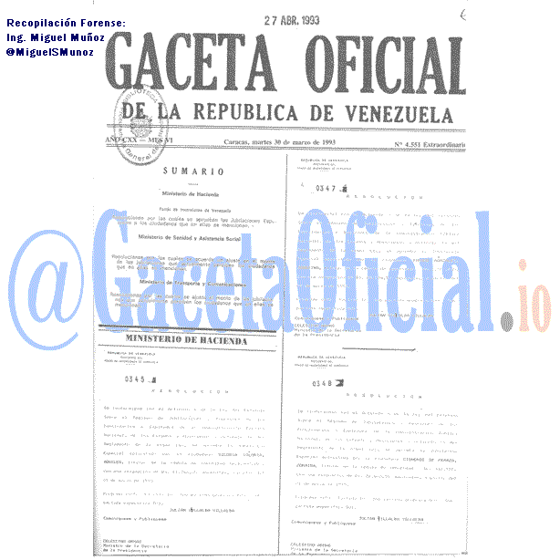 Gaceta Oficial 4551 del 30 Marzo 1993