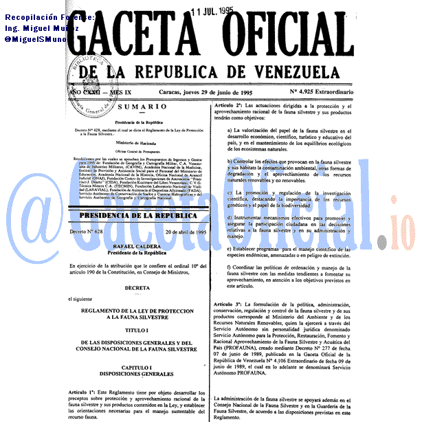 Gaceta Oficial 4925 del 29 Junio 1995