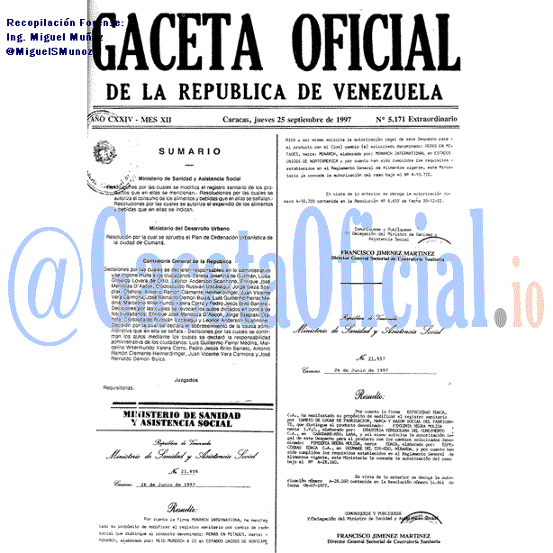 Gaceta Oficial 5171 del 25 Septiembre 1997
