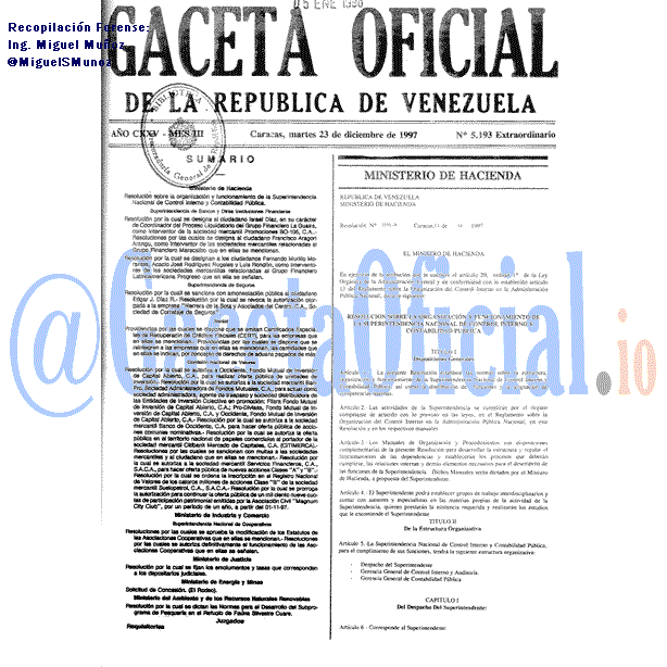 Gaceta Oficial 5193 del 23 Diciembre 1997