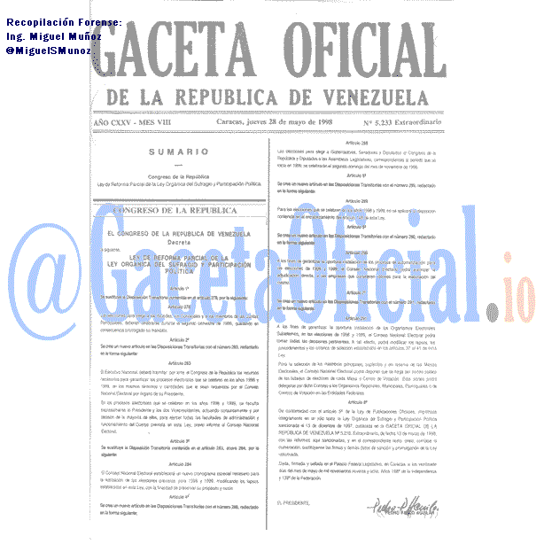 Gaceta Oficial 5233 del 28 Mayo 1998