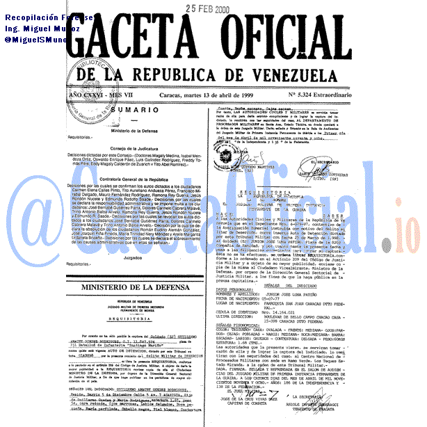 Gaceta Oficial 5324 del 13 Abril 1999