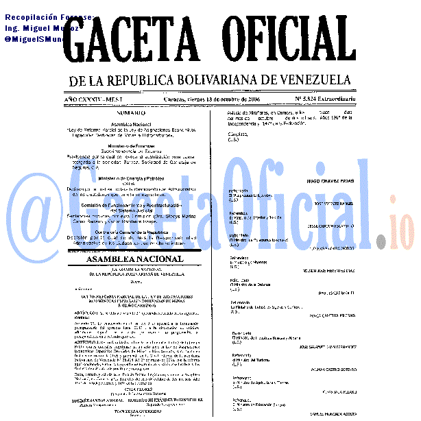 Gaceta Oficial 5824 del 13 Octubre 2006