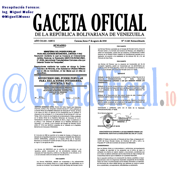 Gaceta Oficial 6248 del 4 agosto 2016