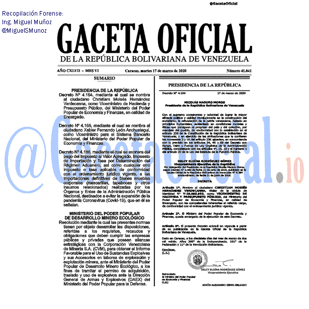 Gaceta Oficial 41841 del 17 marzo 2020
