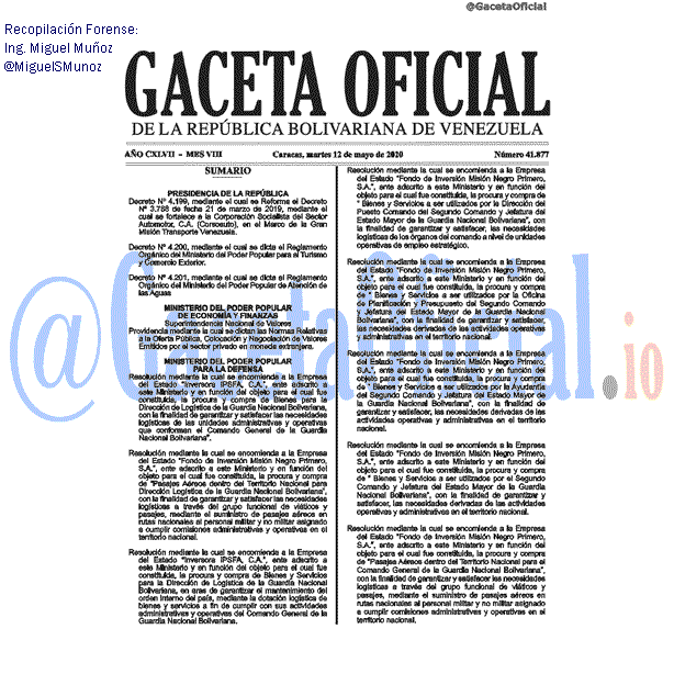 Gaceta Oficial 41877 del 12 mayo 2020