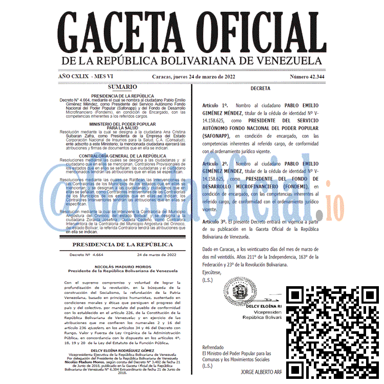 Gaceta Oficial 42344 del 24 marzo 2022 Gaceta Oficial 42344 del 24 marzo 2022