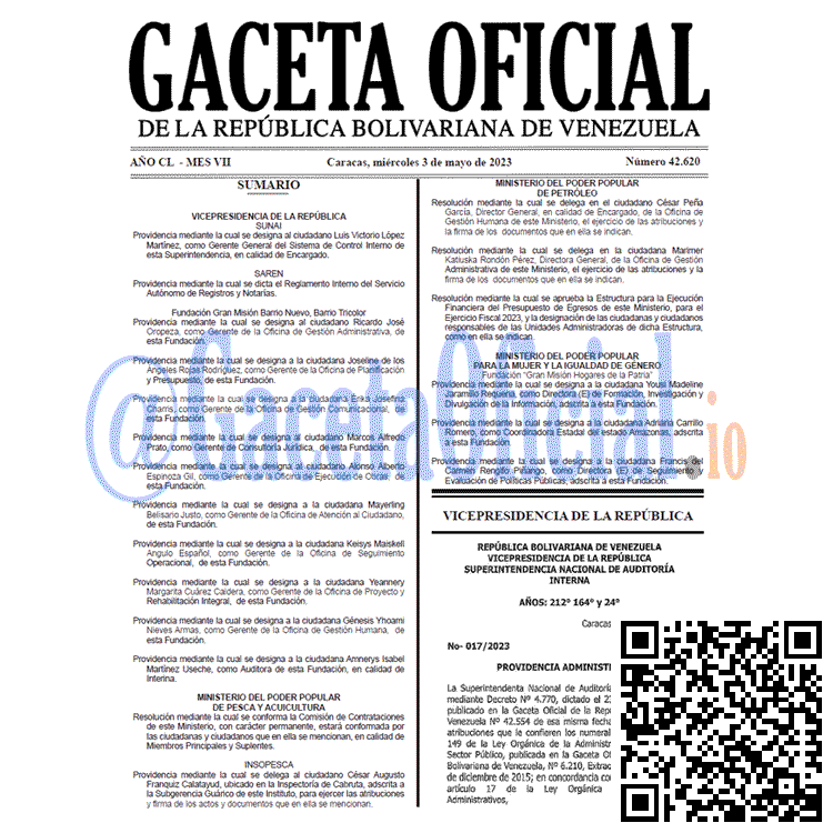 Venezuela Gaceta Oficial 42620 del 3 mayo 2023 Gaceta Oficial, Gaceta 42620, Gaceta #42620, Gaceta Oficial Venezuela #42620