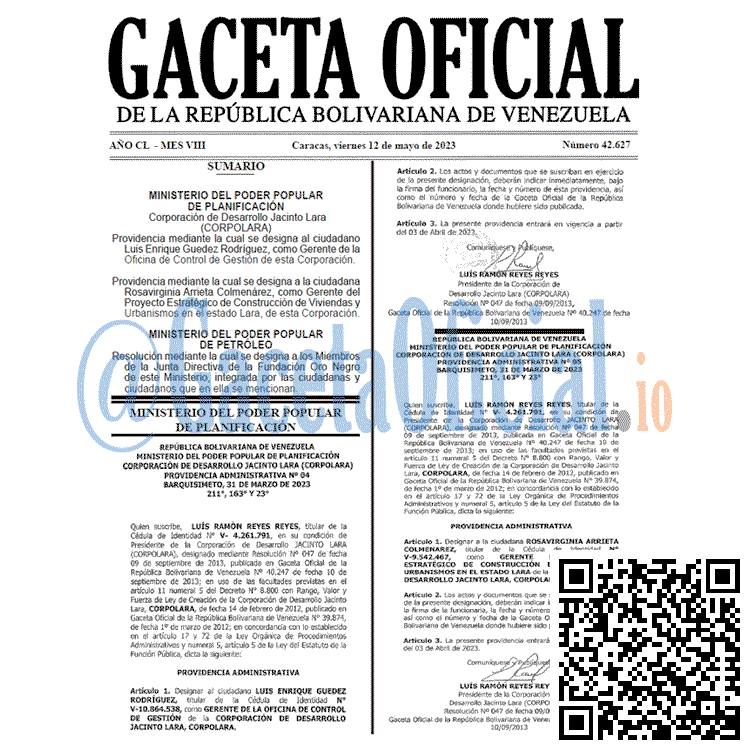 Gaceta Oficial, Gaceta 42627, Gaceta 42627 HD, Gaceta #42627, Gaceta Oficial Venezuela #42627