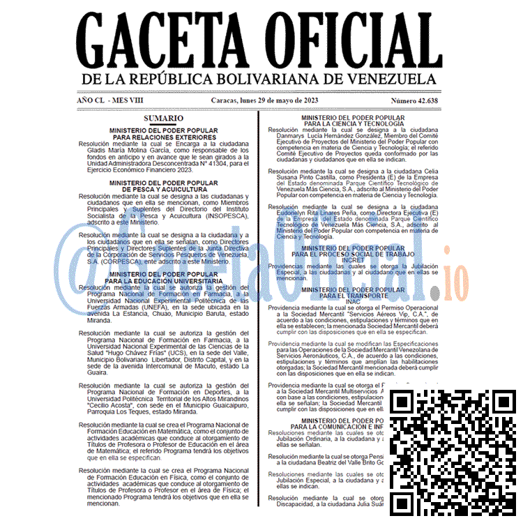 Gaceta Oficial, Gaceta 42638, Gaceta 42638 HD, Gaceta #42638, Gaceta Oficial Venezuela #42638