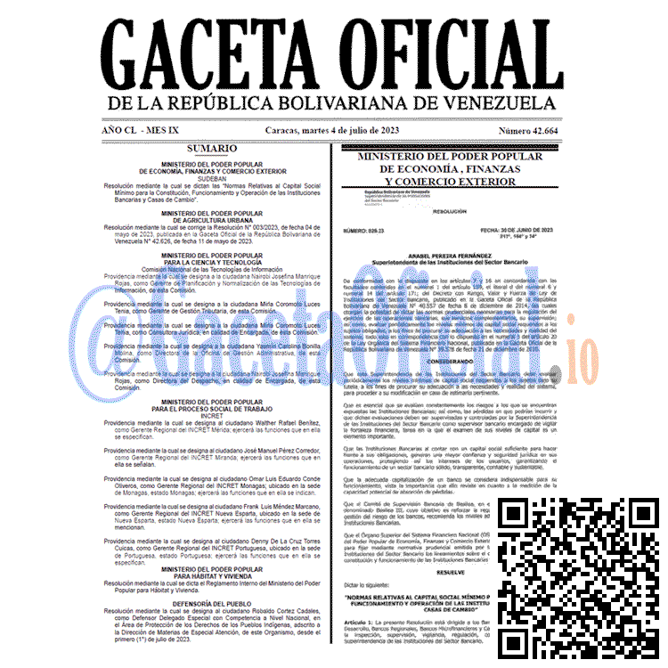 Gaceta Oficial, Gaceta 42664, Gaceta 42664 HD, Gaceta #42664, Gaceta Oficial Venezuela #42664