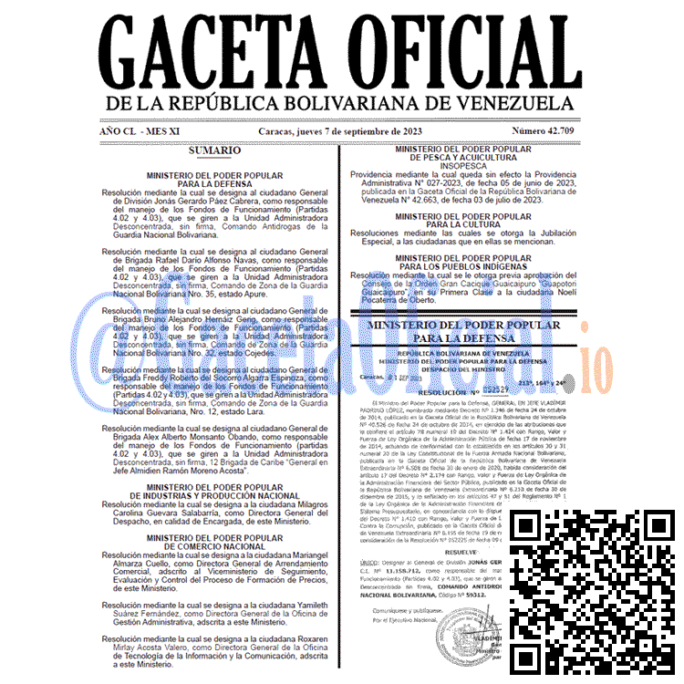 Venezuela Gaceta Oficial 42709 del 7 septiembre 2023 Gaceta Oficial, Gaceta 42709, Gaceta 42709 HD, Gaceta #42709, Gaceta Oficial Venezuela #42709