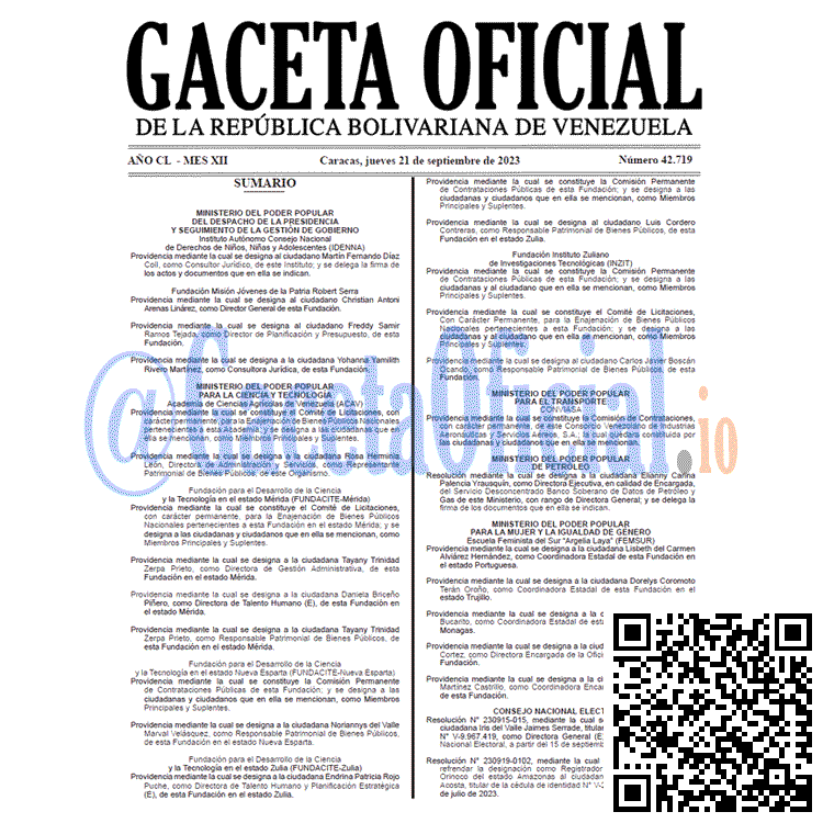 Gaceta Oficial, Gaceta 42719, Gaceta 42719 HD, Gaceta #42719, Gaceta Oficial Venezuela #42719