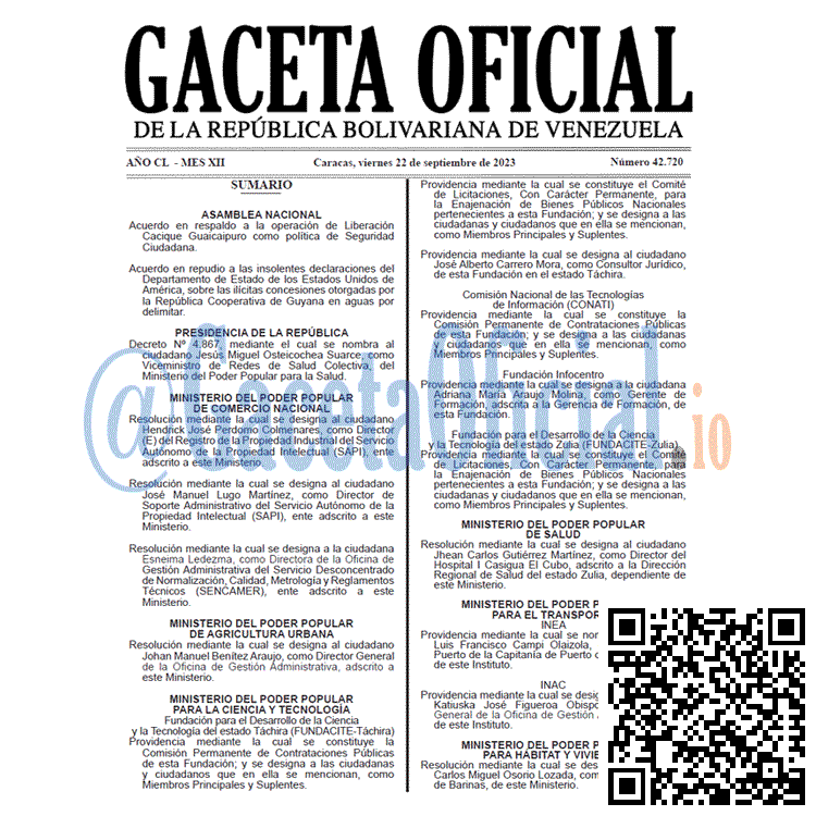 Gaceta Oficial, Gaceta 42720, Gaceta 42720 HD, Gaceta #42720, Gaceta Oficial Venezuela #42720