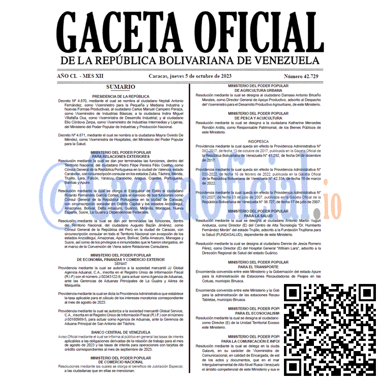 Gaceta Oficial, Gaceta 42729, Gaceta 42729 HD, Gaceta #42729, Gaceta Oficial Venezuela #42729