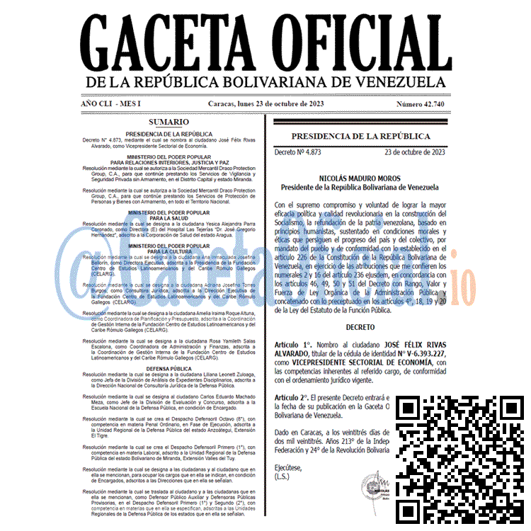 Venezuela Gaceta Oficial 42740 del 23 Octubre 2023 Gaceta Oficial, Gaceta 42740, Gaceta 42740 HD, Gaceta #42740, Gaceta Oficial Venezuela #42740