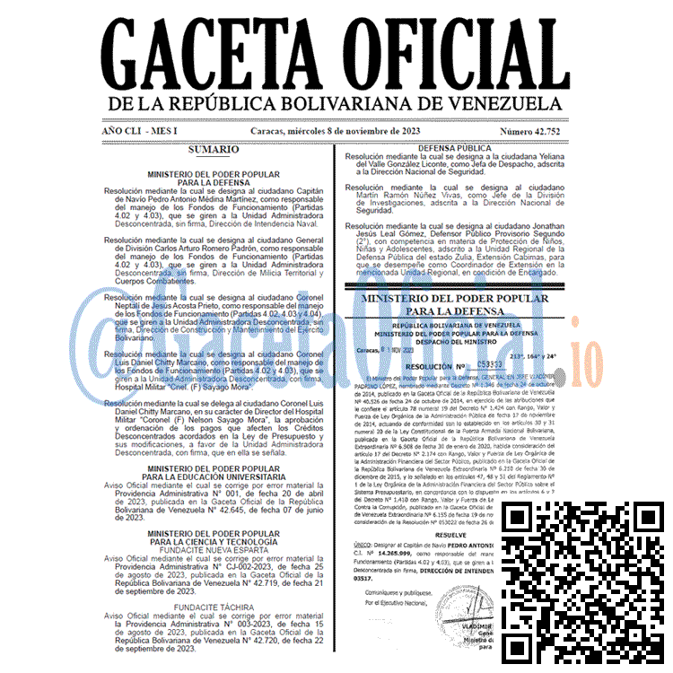 Gaceta Oficial, Gaceta 42752, Gaceta 42752 HD, Gaceta #42752, Gaceta Oficial Venezuela #42752
