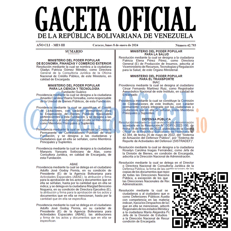 Gaceta Oficial, Gaceta 42793, Gaceta 42793 HD, Gaceta #42793, Gaceta Oficial Venezuela #42793