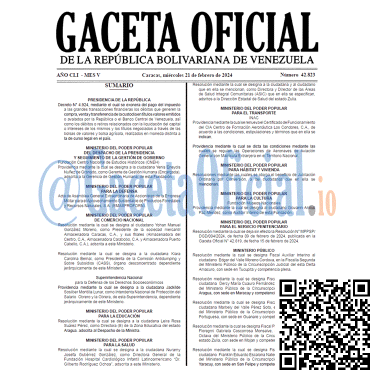 Gaceta Oficial, Gaceta 42823, Gaceta 42823 HD, Gaceta #42823, Gaceta Oficial Venezuela #42823