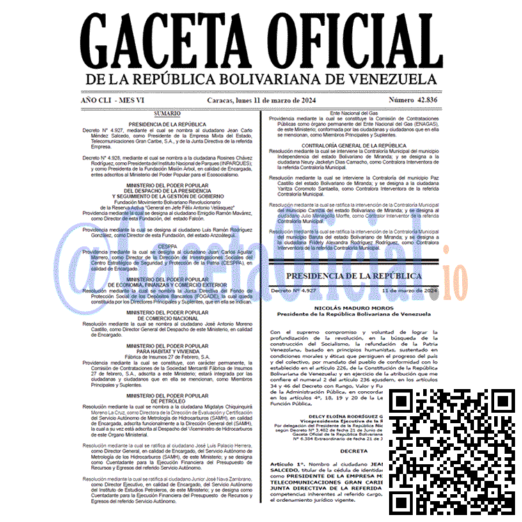 Gaceta Oficial, Gaceta 42836, Gaceta 42836 HD, Gaceta #42836, Gaceta Oficial Venezuela #42836