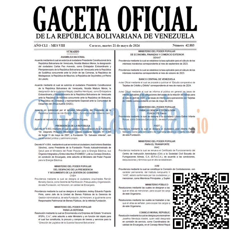 Gaceta Oficial, Gaceta 42883, Gaceta 42883 HD, Gaceta #42883, Gaceta Oficial Venezuela #42883