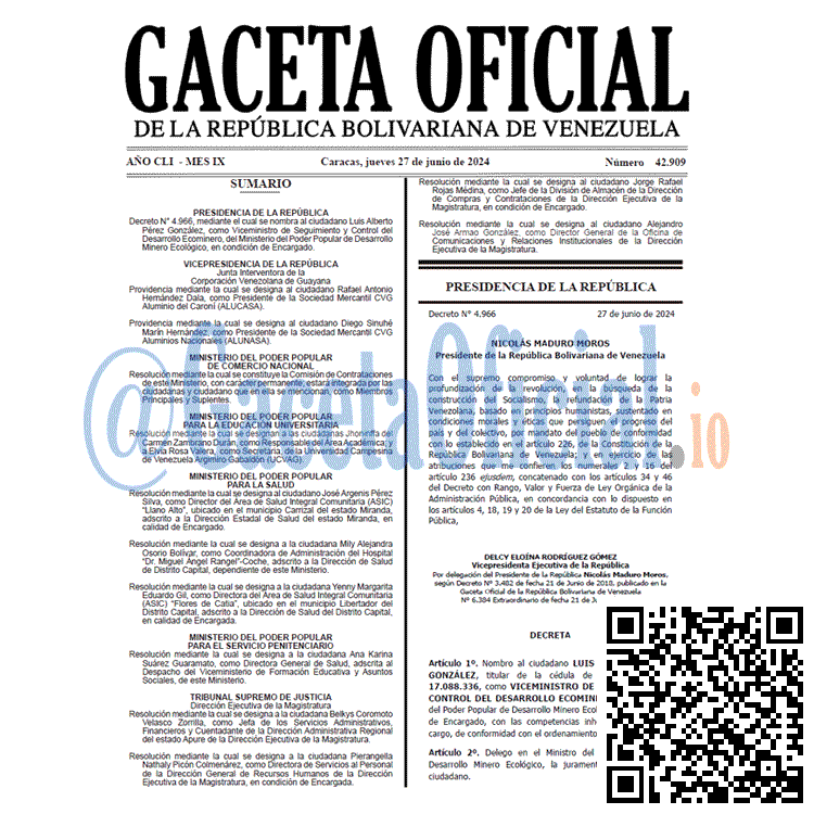 Gaceta Oficial, Gaceta 42909, Gaceta 42909 HD, Gaceta #42909, Gaceta Oficial Venezuela #42909