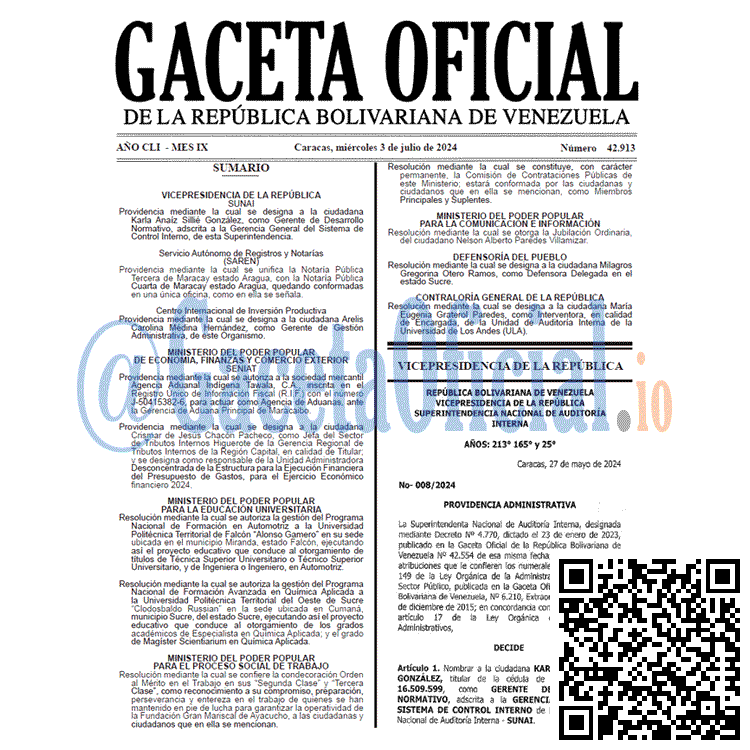 Gaceta Oficial, Gaceta 42913, Gaceta 42913 HD, Gaceta #42913, Gaceta Oficial Venezuela #42913