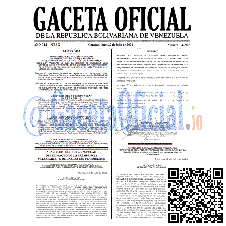 Gaceta Oficial, Gaceta 42925, Gaceta 42925 HD, Gaceta #42925, Gaceta Oficial Venezuela #42925