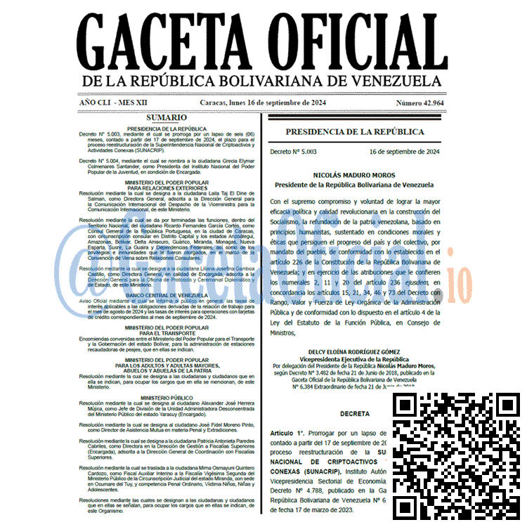 Gaceta Oficial, Gaceta 42964, Gaceta 42964 HD, Gaceta #42964, Gaceta Oficial Venezuela #42964