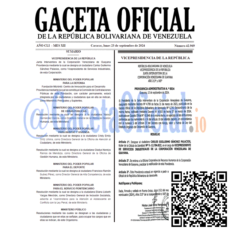 Gaceta Oficial, Gaceta 42969, Gaceta 42969 HD, Gaceta #42969, Gaceta Oficial Venezuela #42969
