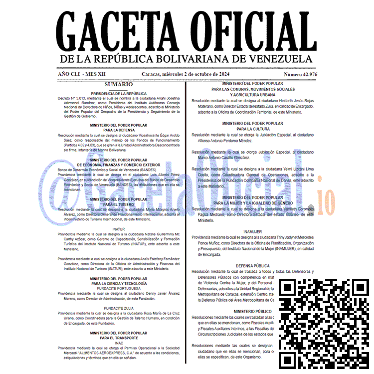 Gaceta Oficial, Gaceta 42976, Gaceta 42976 HD, Gaceta #42976, Gaceta Oficial Venezuela #42976