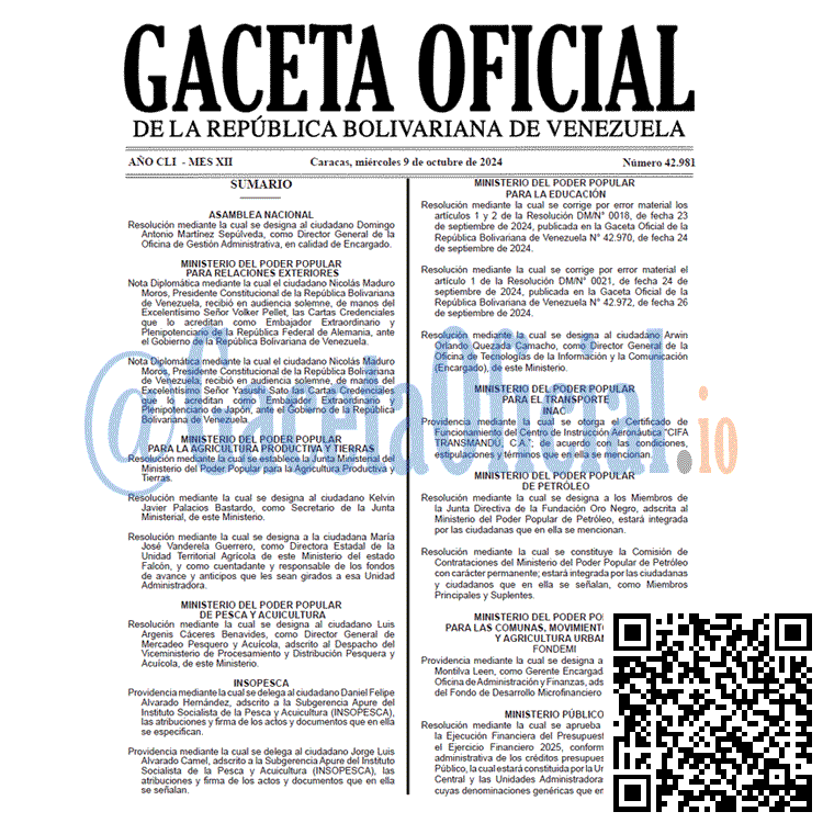 Gaceta Oficial, Gaceta 42981, Gaceta 42981 HD, Gaceta #42981, Gaceta Oficial Venezuela #42981