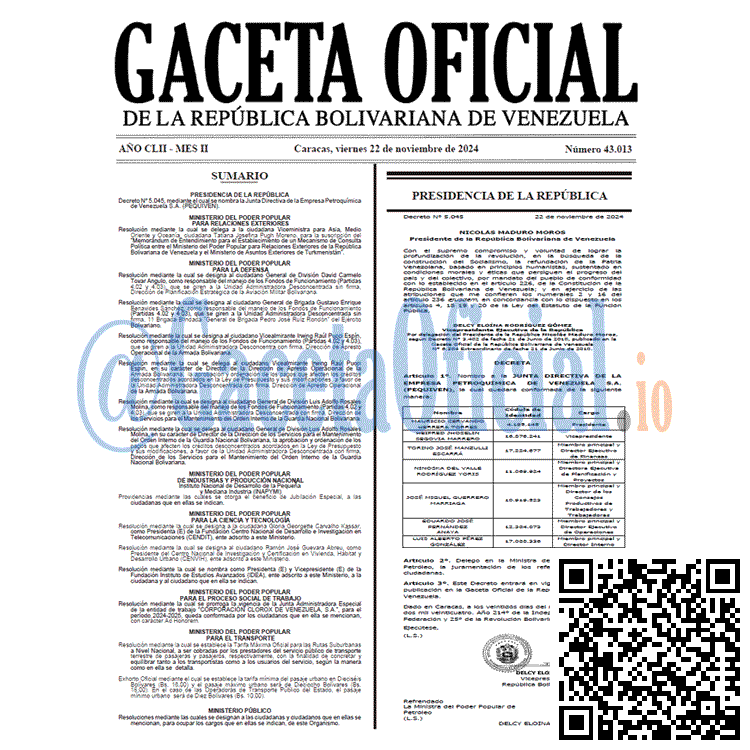 Gaceta Oficial, Gaceta 43013, Gaceta 43013 HD, Gaceta #43013, Gaceta Oficial Venezuela #43013