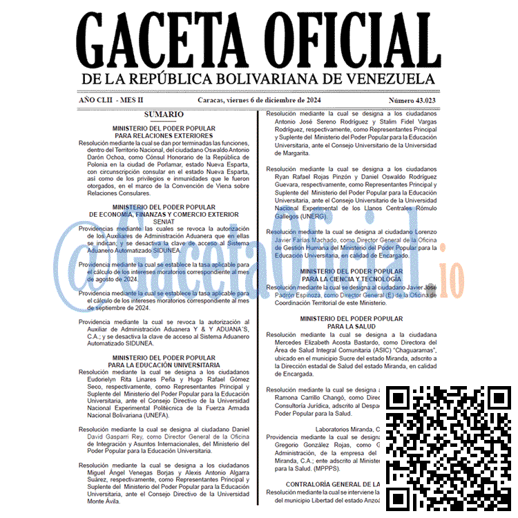 Gaceta Oficial, Gaceta 43023, Gaceta 43023 HD, Gaceta #43023, Gaceta Oficial Venezuela #43023