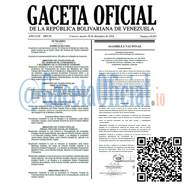 Gaceta Oficial, Gaceta 43025, Gaceta 43025 HD, Gaceta #43025, Gaceta Oficial Venezuela #43025
