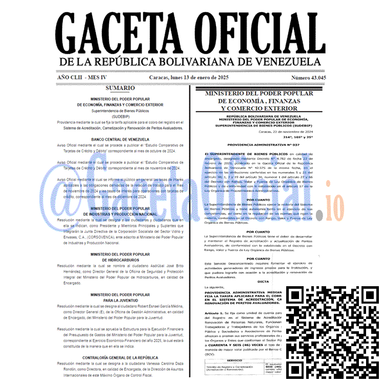 Gaceta Oficial, Gaceta 43045, Gaceta 43045 HD, Gaceta #43045, Gaceta Oficial Venezuela #43045