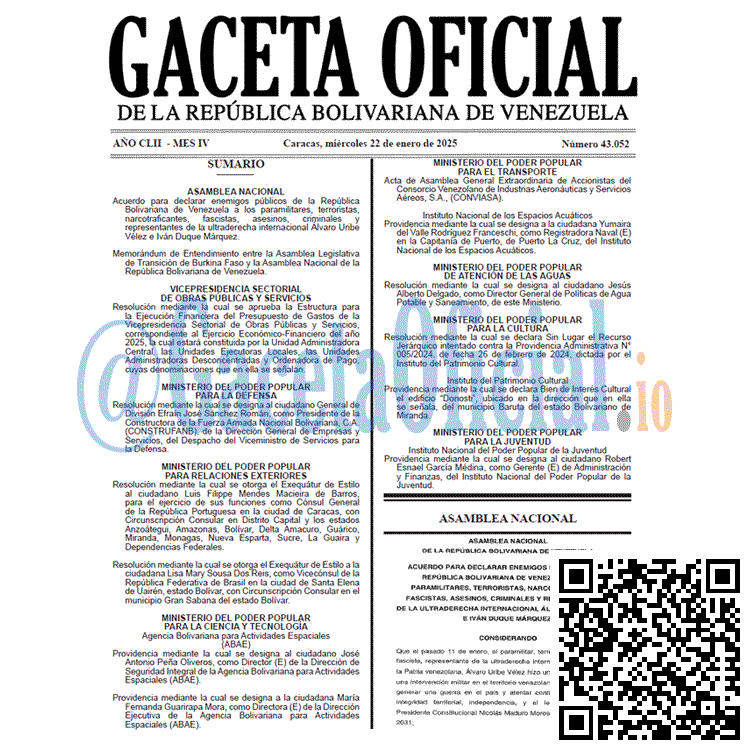 Gaceta Oficial, Gaceta 43052, Gaceta 43052 HD, Gaceta #43052, Gaceta Oficial Venezuela #43052