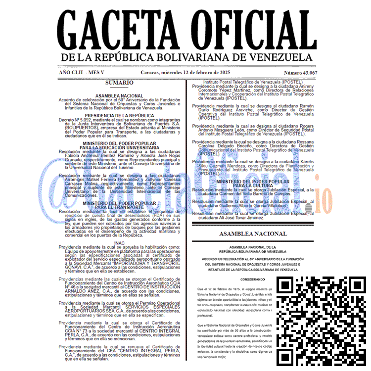 Gaceta Oficial, Gaceta 43067, Gaceta 43067 HD, Gaceta #43067, Gaceta Oficial Venezuela #43067