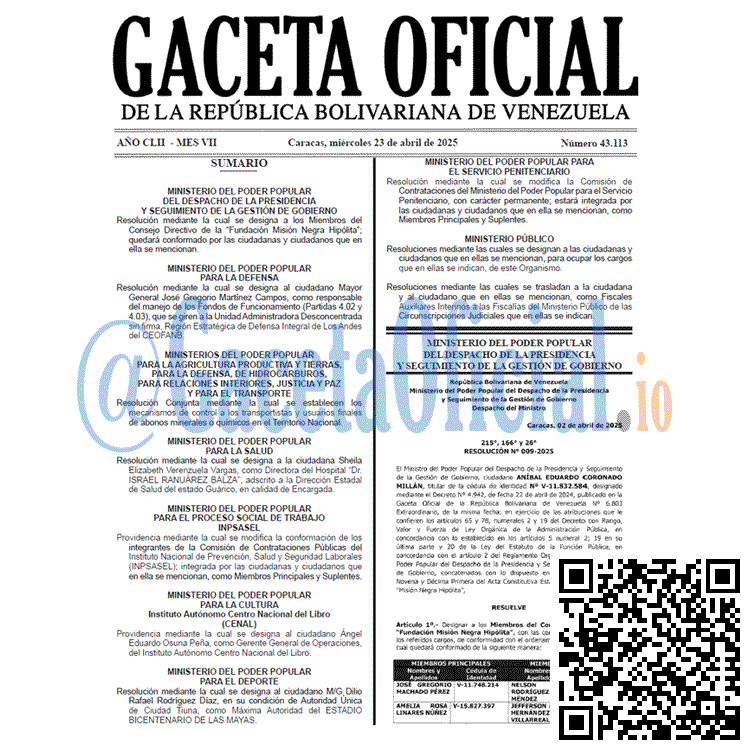 Gaceta Oficial, Gaceta 43113, Gaceta 43113 HD, Gaceta #43113, Gaceta Oficial Venezuela #43113