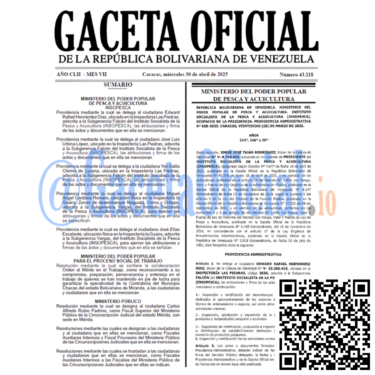 Gaceta Oficial, Gaceta 43118, Gaceta 43118 HD, Gaceta #43118, Gaceta Oficial Venezuela #43118