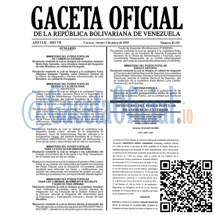 Gaceta Oficial, Gaceta 43119, Gaceta 43119 HD, Gaceta #43119, Gaceta Oficial Venezuela #43119