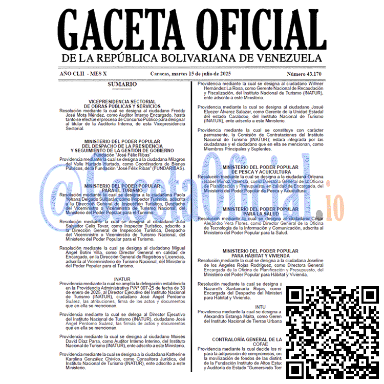 Venezuela Gaceta Oficial 43170 del 15 julio 2025 Gaceta Oficial, Gaceta 43170, Gaceta 43170 HD, Gaceta #43170, Gaceta Oficial Venezuela #43170