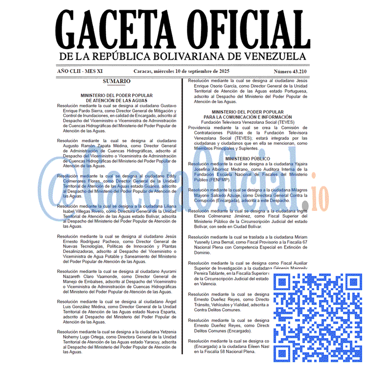 Gaceta Oficial, Gaceta 43210, Gaceta 43210 HD, Gaceta #43210, Gaceta Oficial Venezuela #43210