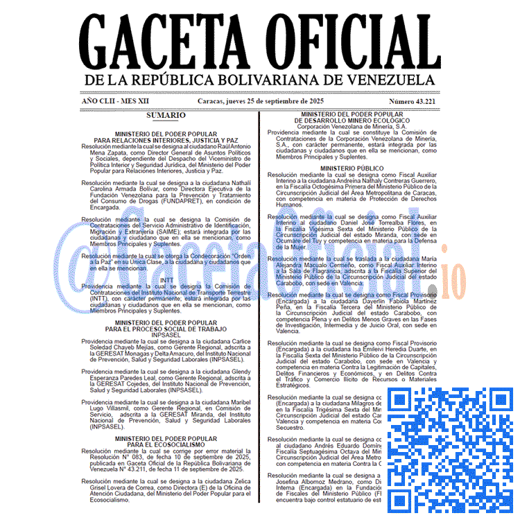 Gaceta Oficial, Gaceta 43221, Gaceta 43221 HD, Gaceta #43221, Gaceta Oficial Venezuela #43221