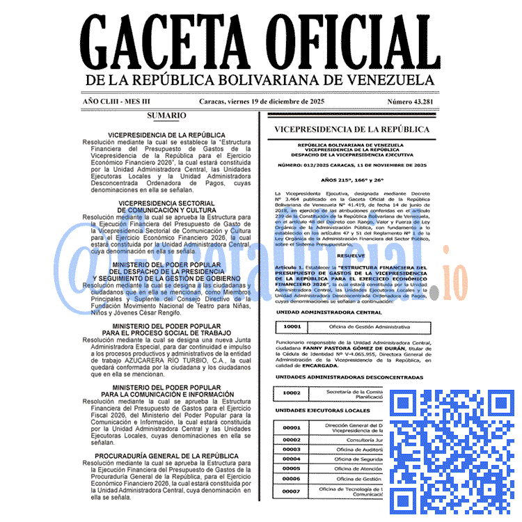 Gaceta Oficial, Gaceta 43281, Gaceta 43281 HD, Gaceta #43281, Gaceta Oficial Venezuela #43281