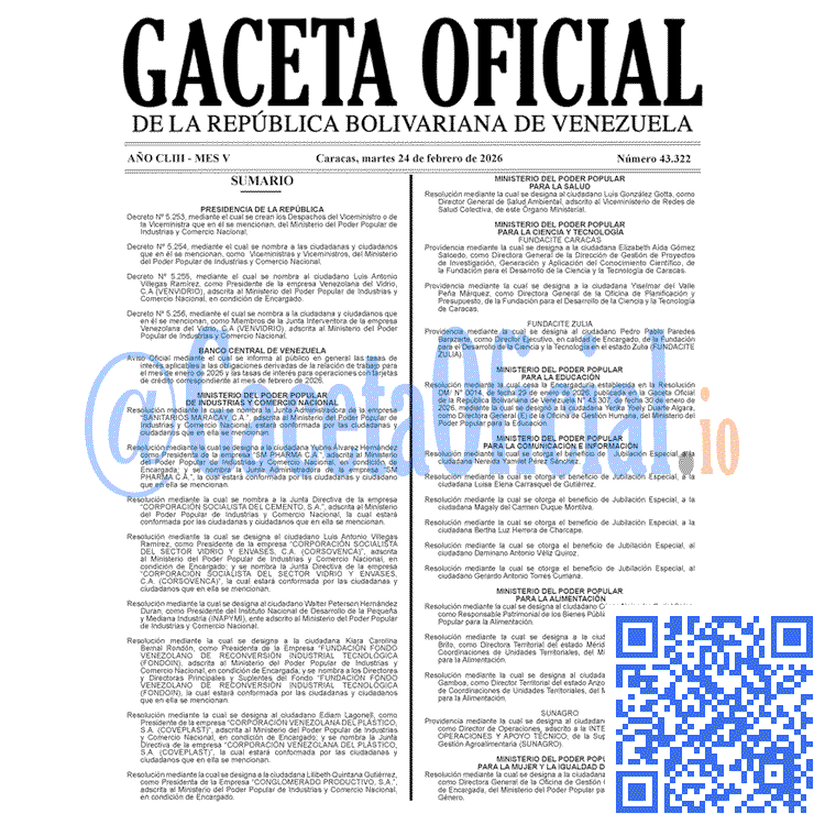 Gaceta Oficial, Gaceta 43322, Gaceta 43322 HD, Gaceta #43322, Gaceta Oficial Venezuela #43322