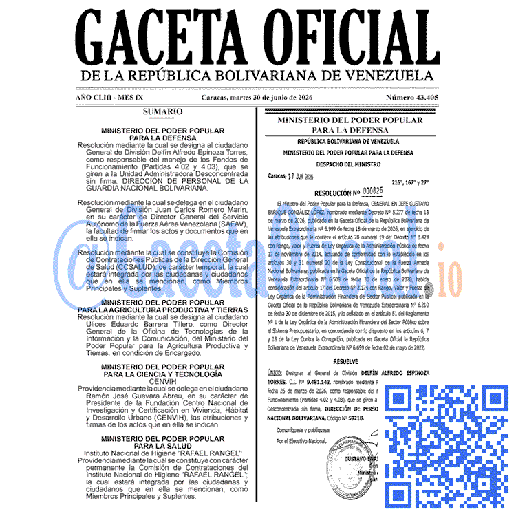 Gaceta Oficial, Gaceta 43405, Gaceta 43405 HD, Gaceta #43405, Gaceta Oficial Venezuela #43405